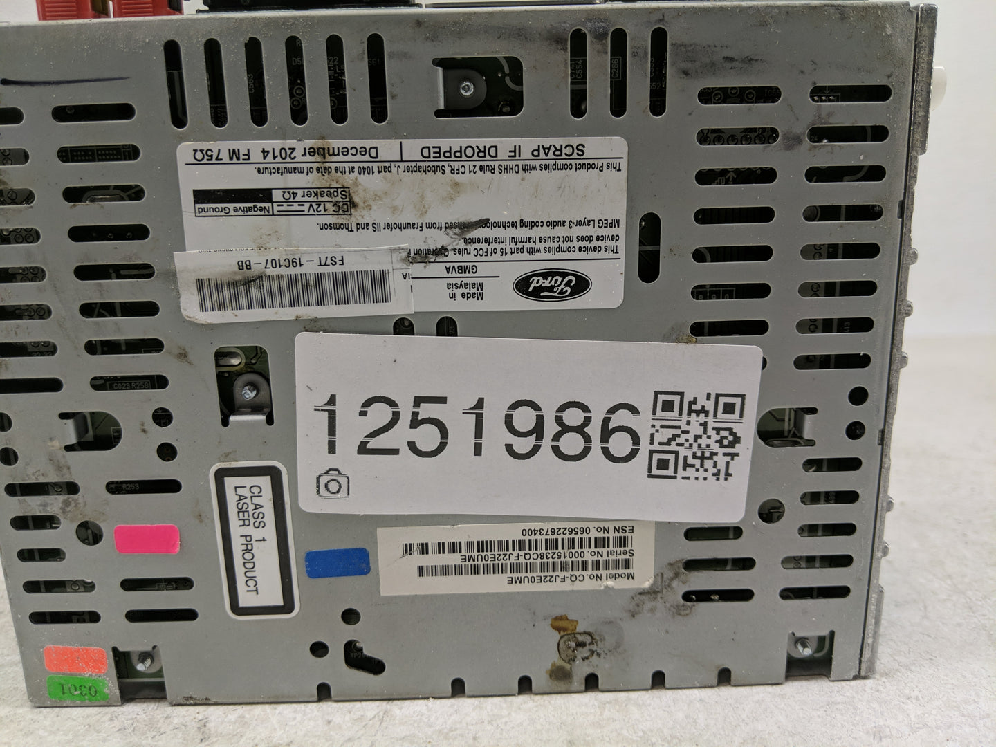 2013-2015 Ford Fusion Radio AM FM Cd Player Receiver Replacement P/N:CQ-FJ22E0UME Fits Fits 2013 2014 2015 OEM Used Auto Par