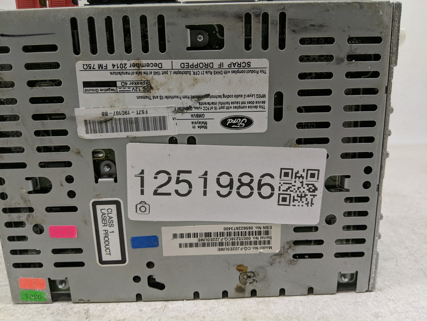 2013-2015 Ford Fusion Radio AM FM Cd Player Receiver Replacement P/N:CQ-FJ22E0UME Fits Fits 2013 2014 2015 OEM Used Auto Par