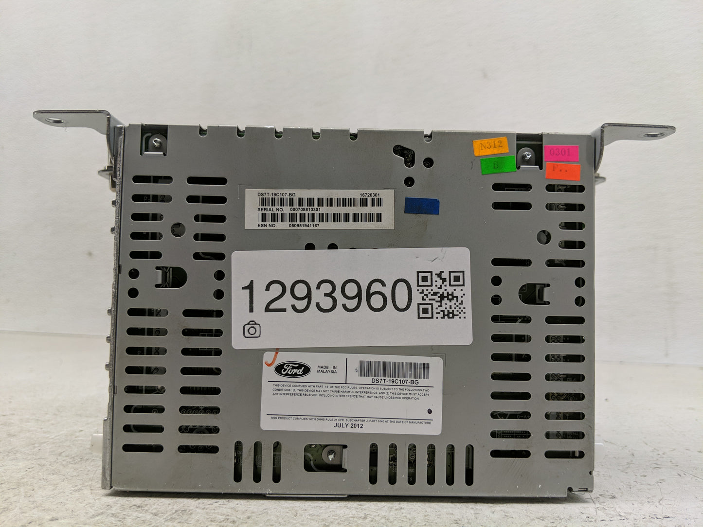 2013-2015 Ford Fusion Radio AM FM Cd Player Receiver Replacement P/N:DS7T-19C107-BG Fits Fits 2013 2014 2015 OEM Used Auto P