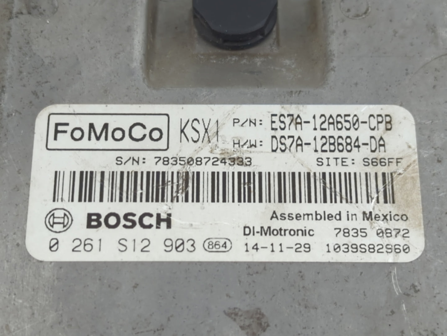 2014-2016 Ford Fusion PCM Engine Control Computer ECU ECM PCU OEM P/N:0 261 S12 903 ES7A-12A650-CPB Fits Fits 2014 2015 2016