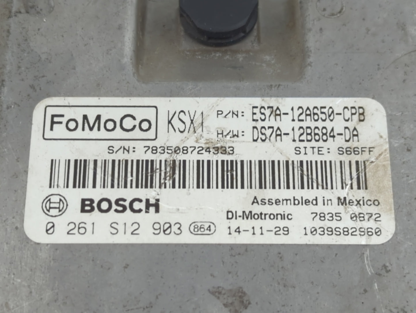 2014-2016 Ford Fusion PCM Engine Control Computer ECU ECM PCU OEM P/N:0 261 S12 903 ES7A-12A650-CPB Fits Fits 2014 2015 2016