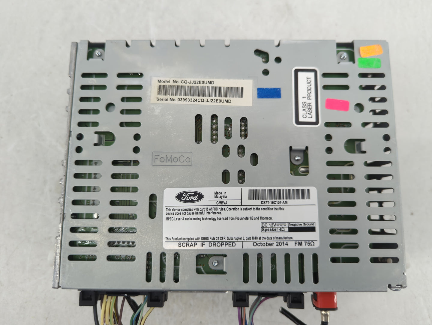 2013-2015 Ford Fusion Radio AM FM Cd Player Receiver Replacement P/N:DS7T-19C107-AM Fits Fits 2013 2014 2015 OEM Used Auto P