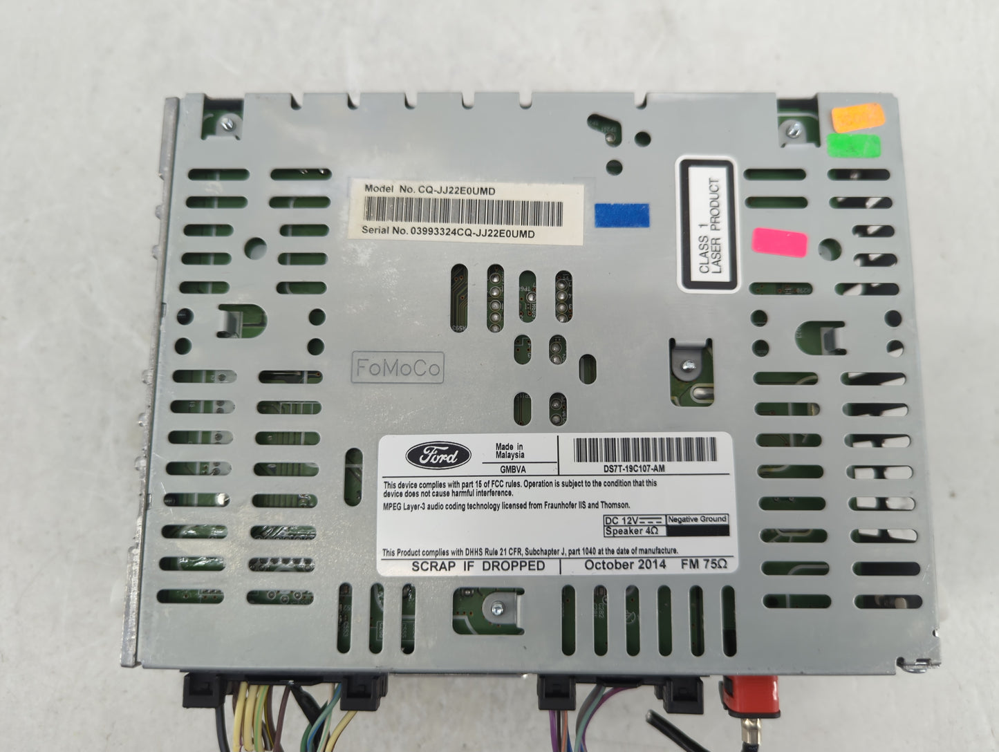 2013-2015 Ford Fusion Radio AM FM Cd Player Receiver Replacement P/N:DS7T-19C107-AM Fits Fits 2013 2014 2015 OEM Used Auto P