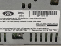 2014-2015 Ford Fusion Radio AM FM Cd Player Receiver Replacement P/N:DS7T-19C107-BM Fits Fits 2014 2015 OEM Used Auto Parts 