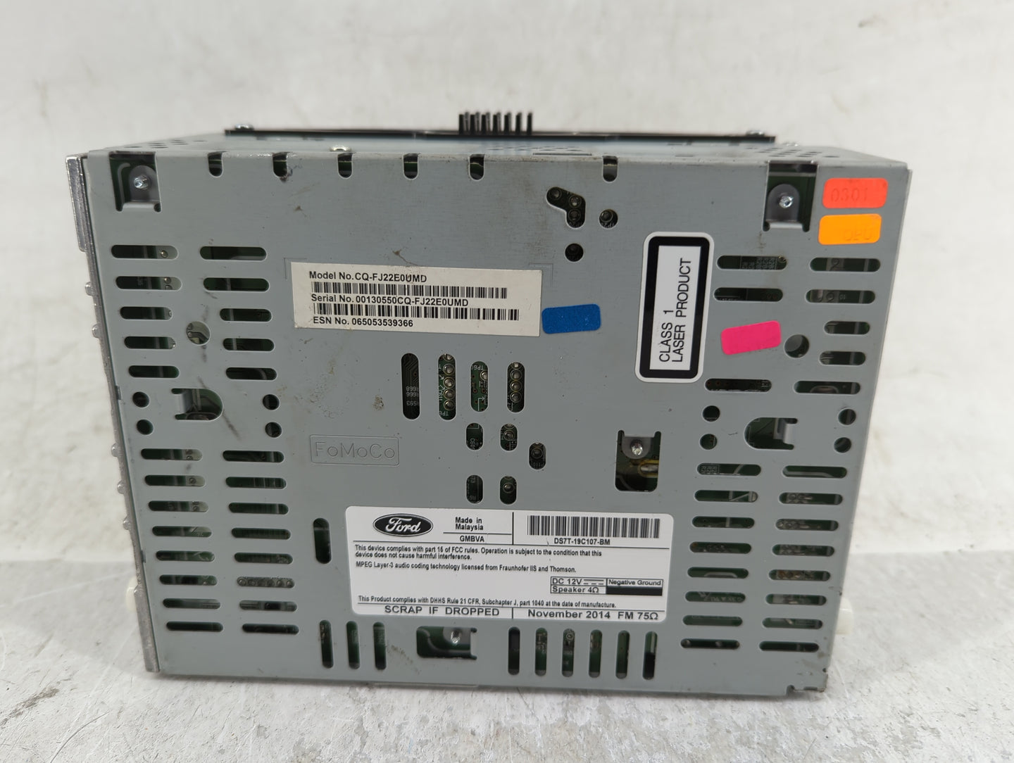 2014-2015 Ford Fusion Radio AM FM Cd Player Receiver Replacement P/N:DS7T-19C107-BM Fits Fits 2014 2015 OEM Used Auto Parts 