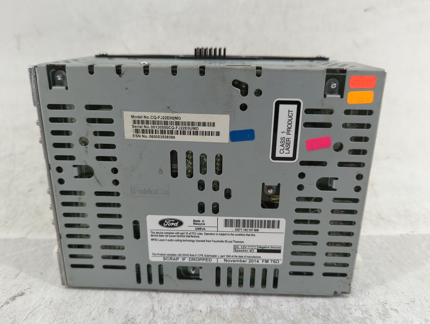 2014-2015 Ford Fusion Radio AM FM Cd Player Receiver Replacement P/N:DS7T-19C107-BM Fits Fits 2014 2015 OEM Used Auto Parts 