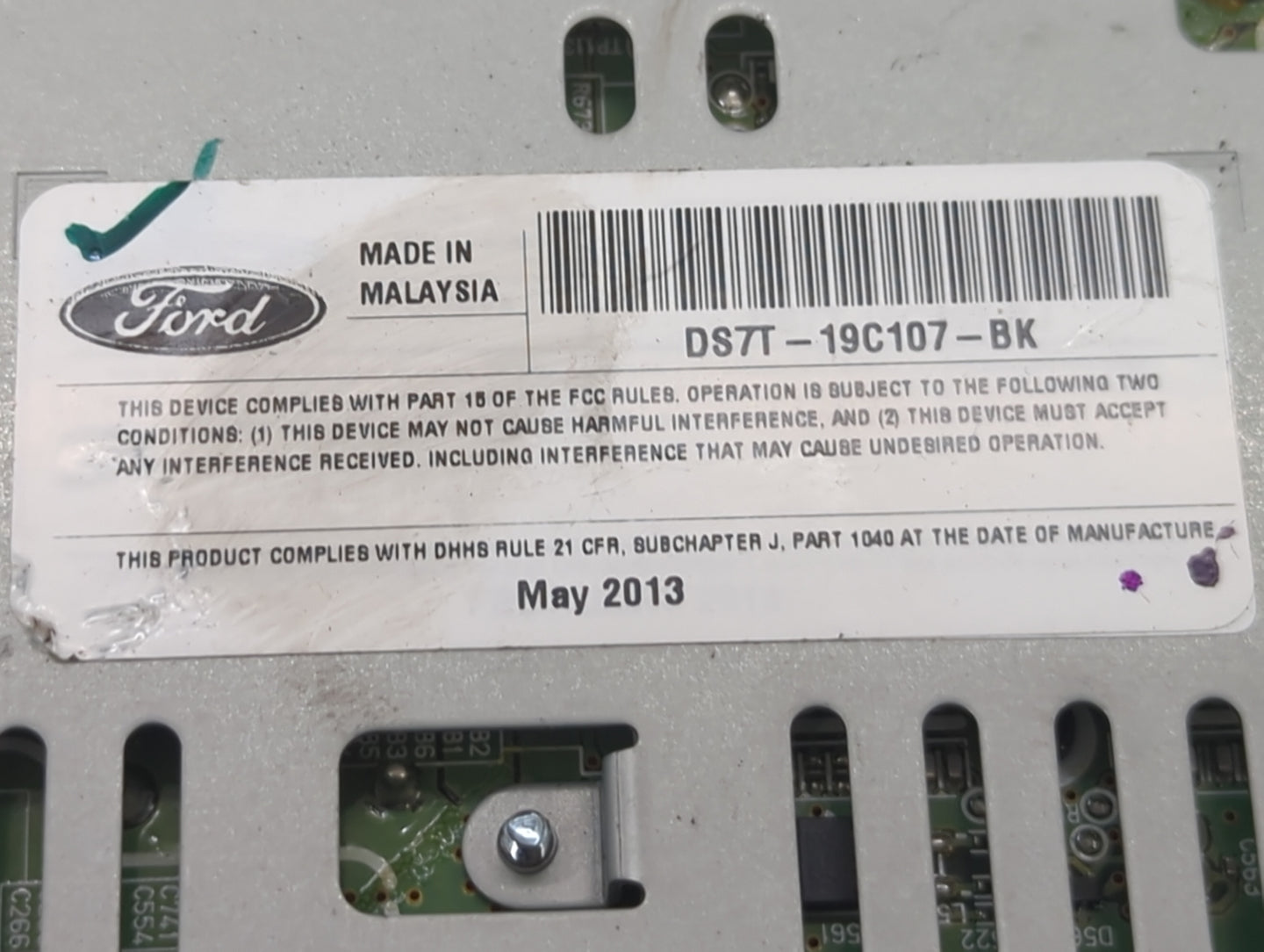 2013-2015 Ford Fusion Radio AM FM Cd Player Receiver Replacement P/N:DS7T-19C107-BK Fits Fits 2013 2014 2015 OEM Used Auto P