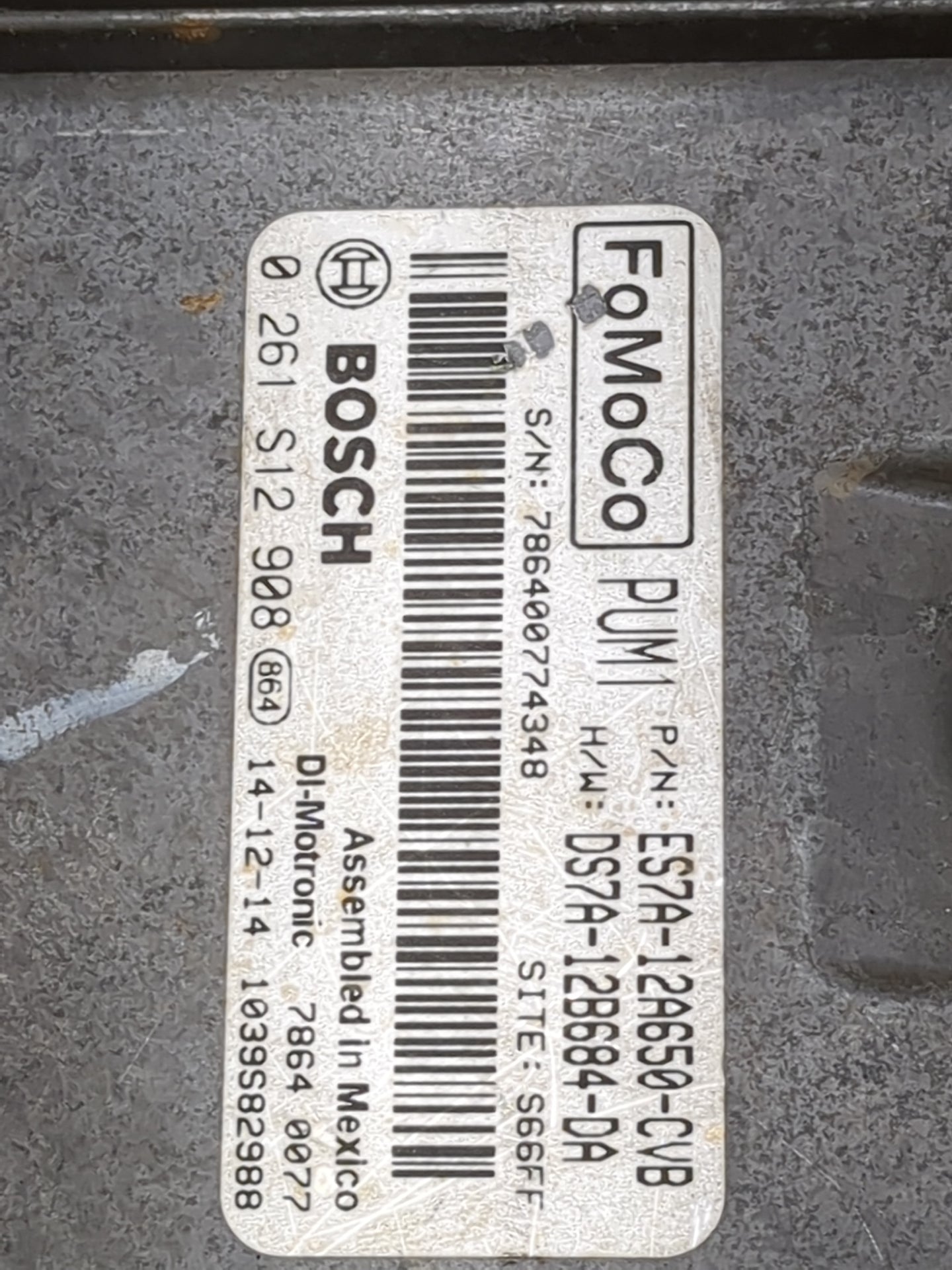 2014-2016 Ford Fusion PCM Engine Control Computer ECU ECM PCU OEM P/N:ES7A-12A650-CVB DS7A-12B684-DA Fits Fits 2014 2015 201