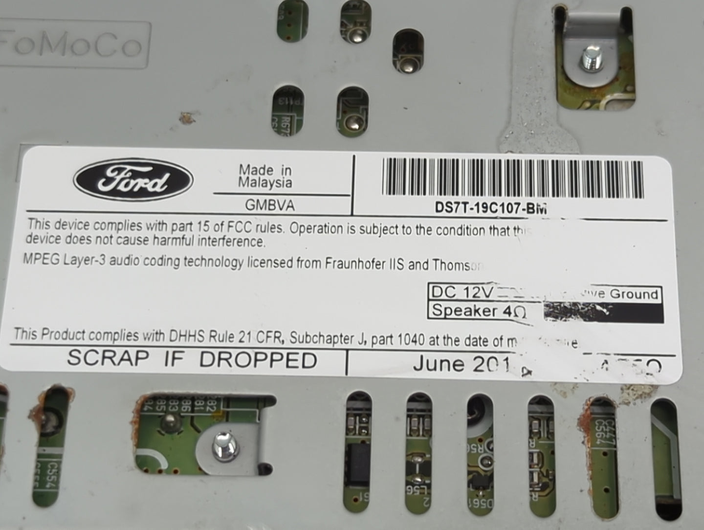 2015 Ford Fusion Radio AM FM Cd Player Receiver Replacement P/N:DS7T-19C107-BM DS7T-19C107-B, CQ-FJ22EEUM0 Fits OEM Used Aut