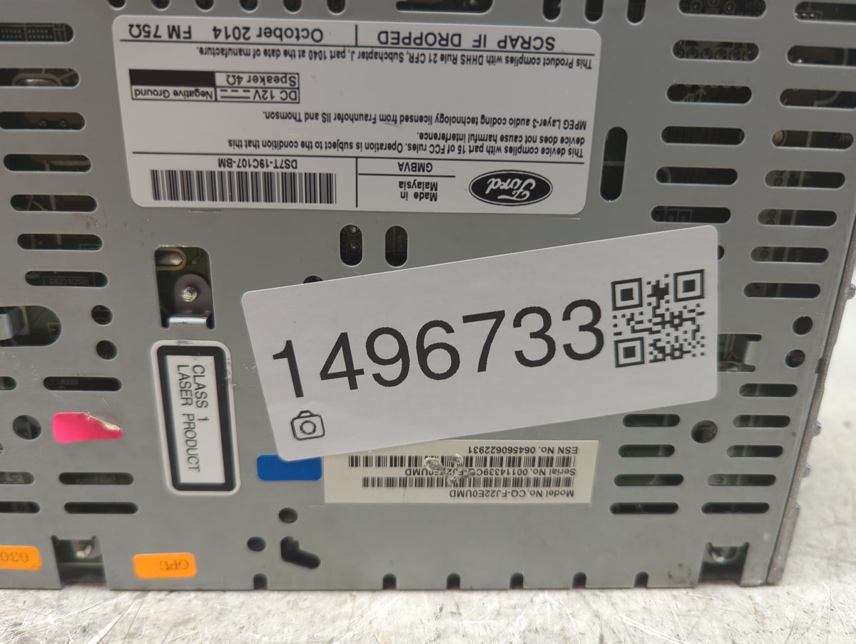 2014-2015 Ford Fusion Radio AM FM Cd Player Receiver Replacement P/N:DS7T-19C107-BM CQ-FJ22E0UMD Fits Fits 2014 2015 OEM Use