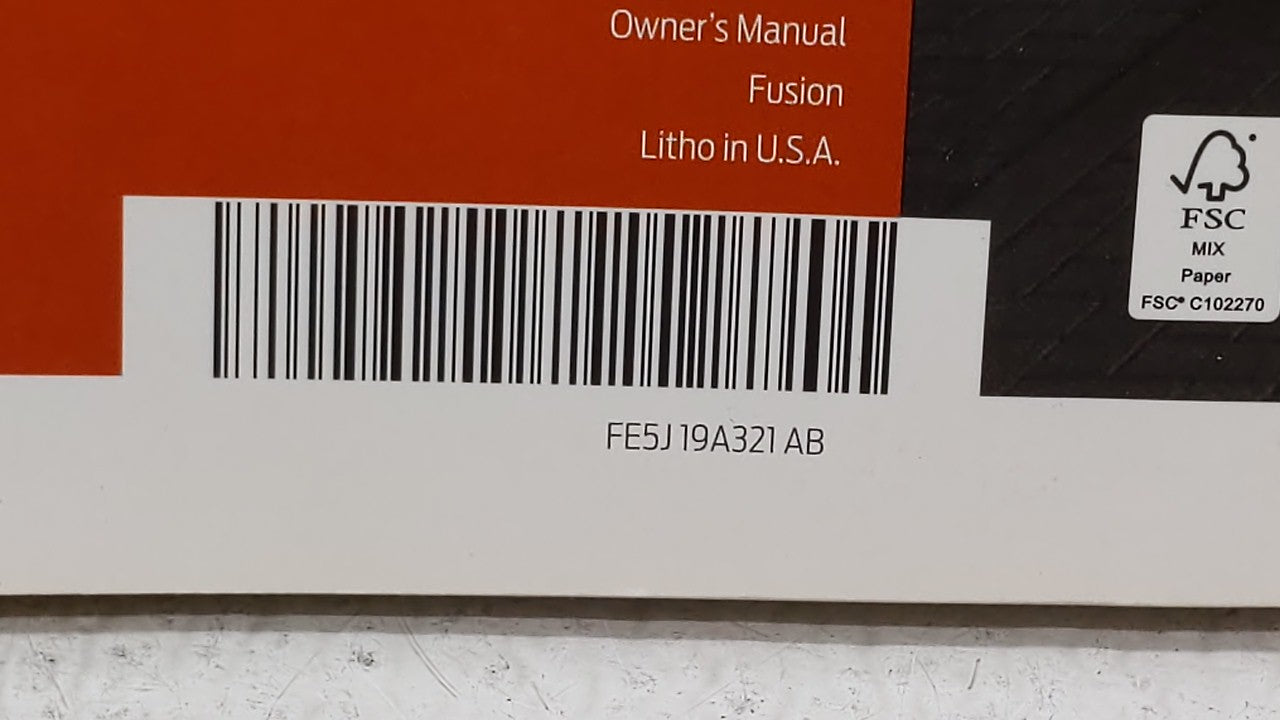 2015 Ford Fusion Owners Manual Book Guide OEM Used Auto Parts - Oemusedautoparts1.com