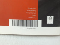 2015 Ford Fusion Owners Manual Book Guide OEM Used Auto Parts - Oemusedautoparts1.com