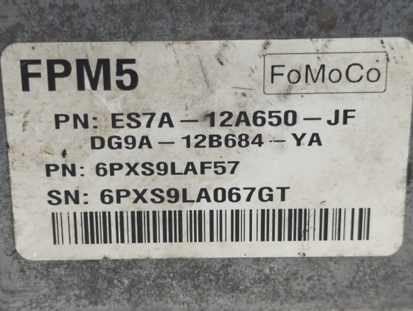 2014-2016 Ford Fusion PCM Engine Control Computer ECU ECM PCU OEM P/N:ES7A-12A650-JF ES7A-12A650-GF Fits Fits 2014 2015 2016