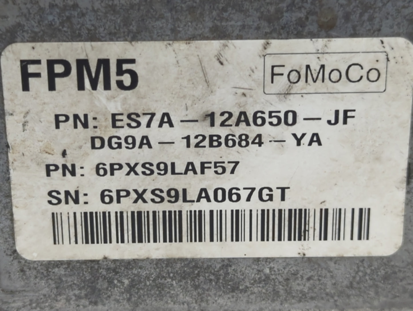 2014-2016 Ford Fusion PCM Engine Control Computer ECU ECM PCU OEM P/N:ES7A-12A650-JF ES7A-12A650-GF Fits Fits 2014 2015 2016