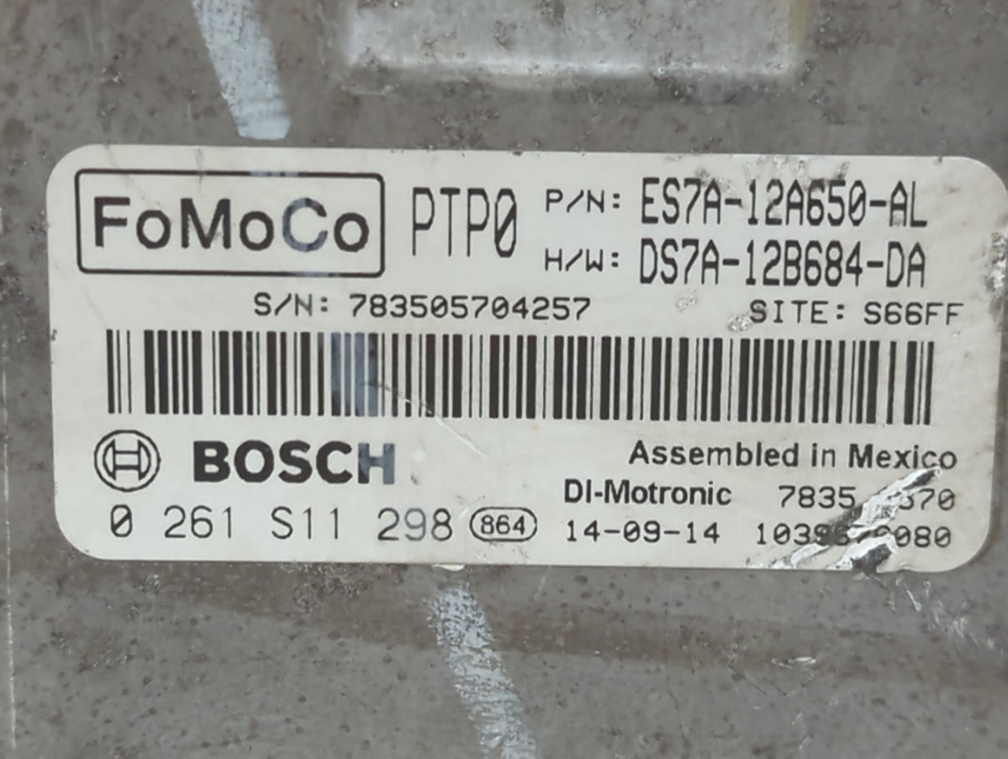 2014-2016 Ford Fusion PCM Engine Control Computer ECU ECM PCU OEM P/N:DS7A-12B684-DA ES7A-12A650-AL Fits Fits 2014 2015 2016