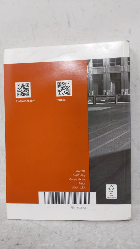 2015 Ford Fusion Owners Manual Book Guide OEM Used Auto Parts