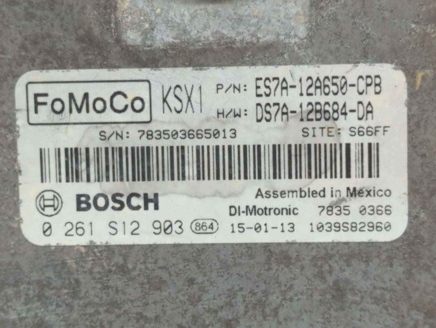 2014-2016 Ford Fusion PCM Engine Control Computer ECU ECM PCU OEM P/N:ES7A-12A650-CPB Fits Fits 2014 2015 2016 OEM Used Auto