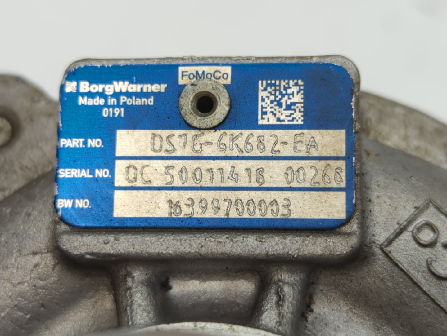 2014 Ford Fusion Turbocharger Turbo Charger Super Charger Supercharger 601354 - Oemusedautoparts1.com