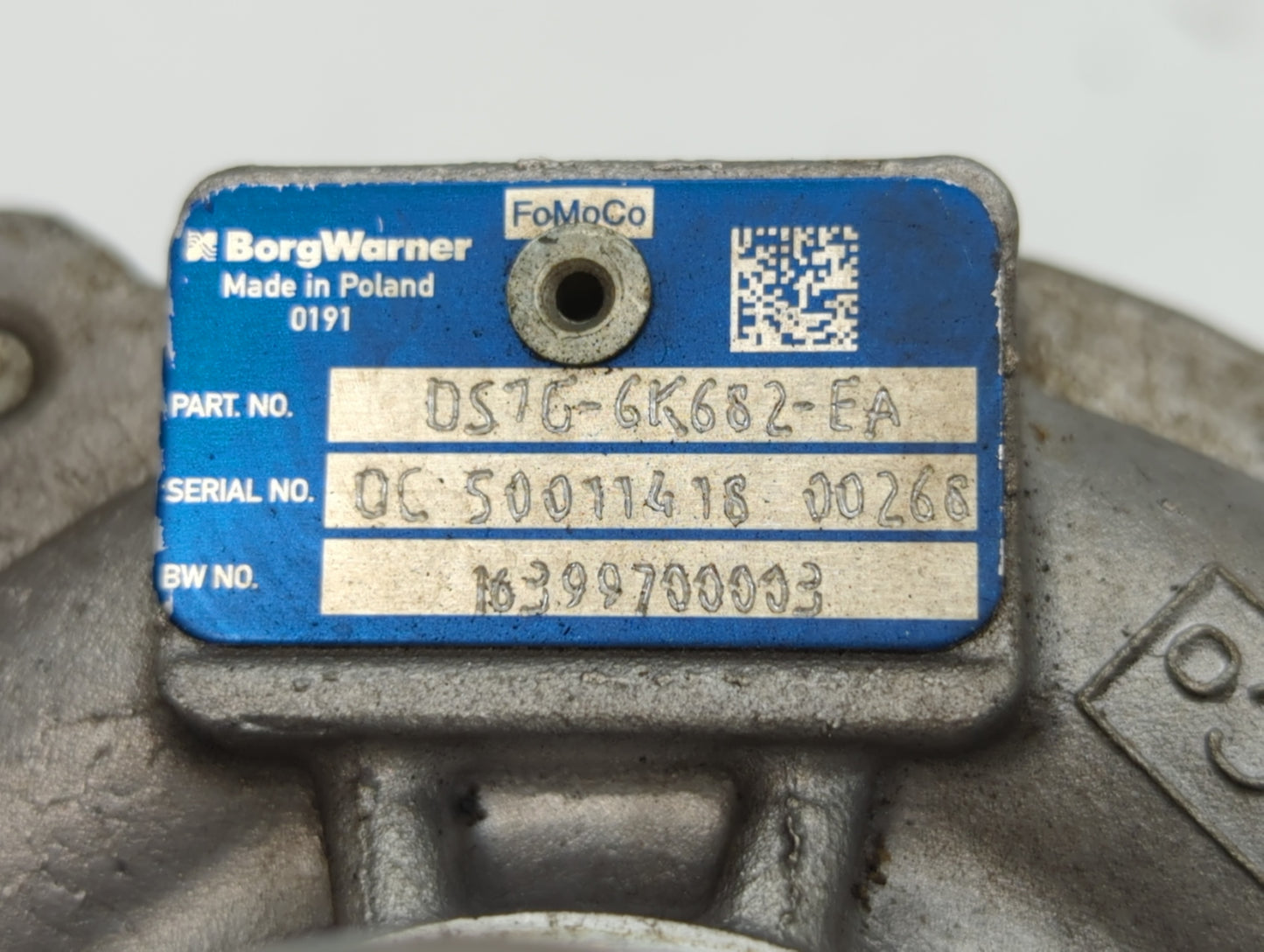 2014 Ford Fusion Turbocharger Turbo Charger Super Charger Supercharger 601354 - Oemusedautoparts1.com