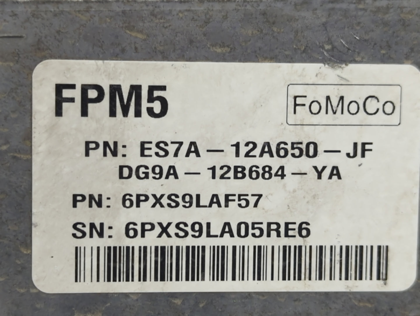 2014-2016 Ford Fusion PCM Engine Control Computer ECU ECM PCU OEM P/N:ES7A-12A650-JF Fits Fits 2014 2015 2016 OEM Used Auto 