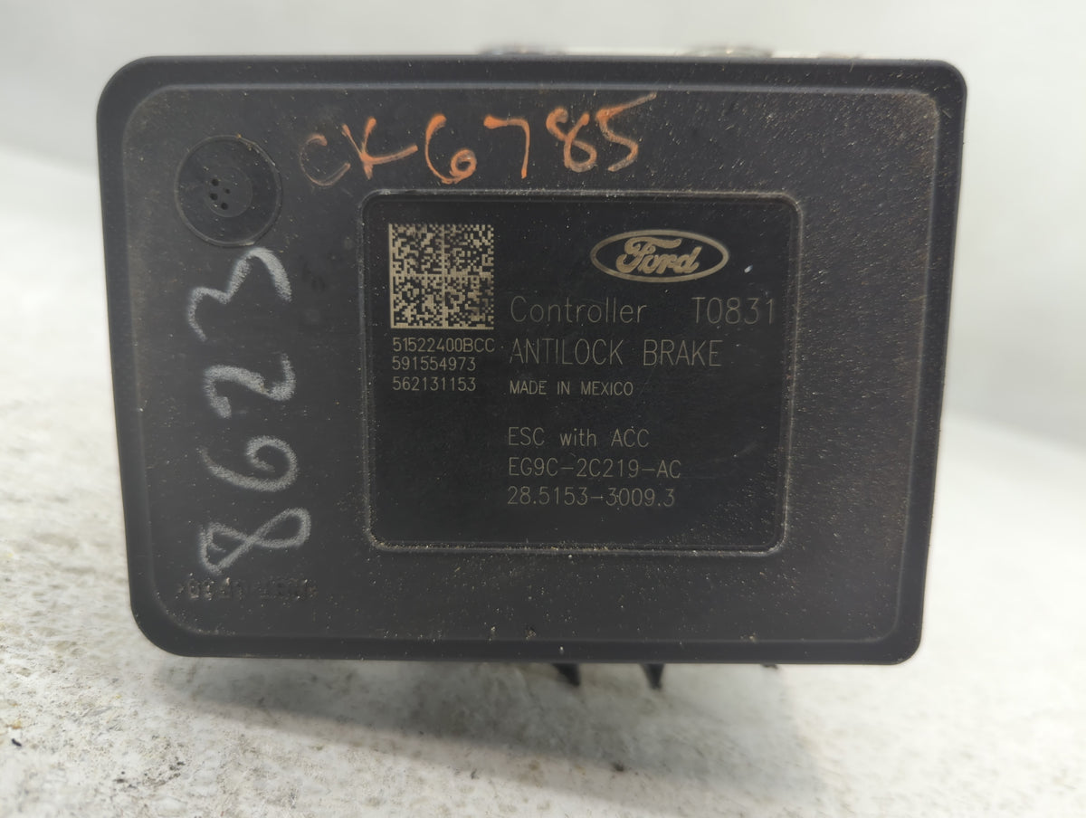 2014-2016 Ford Fusion Anti-Lock Brake ABS Pump Module Actuator OEM P/N:EG9C-2C405-AF Fits Fits 2014 2015 2016 OEM Used Auto 