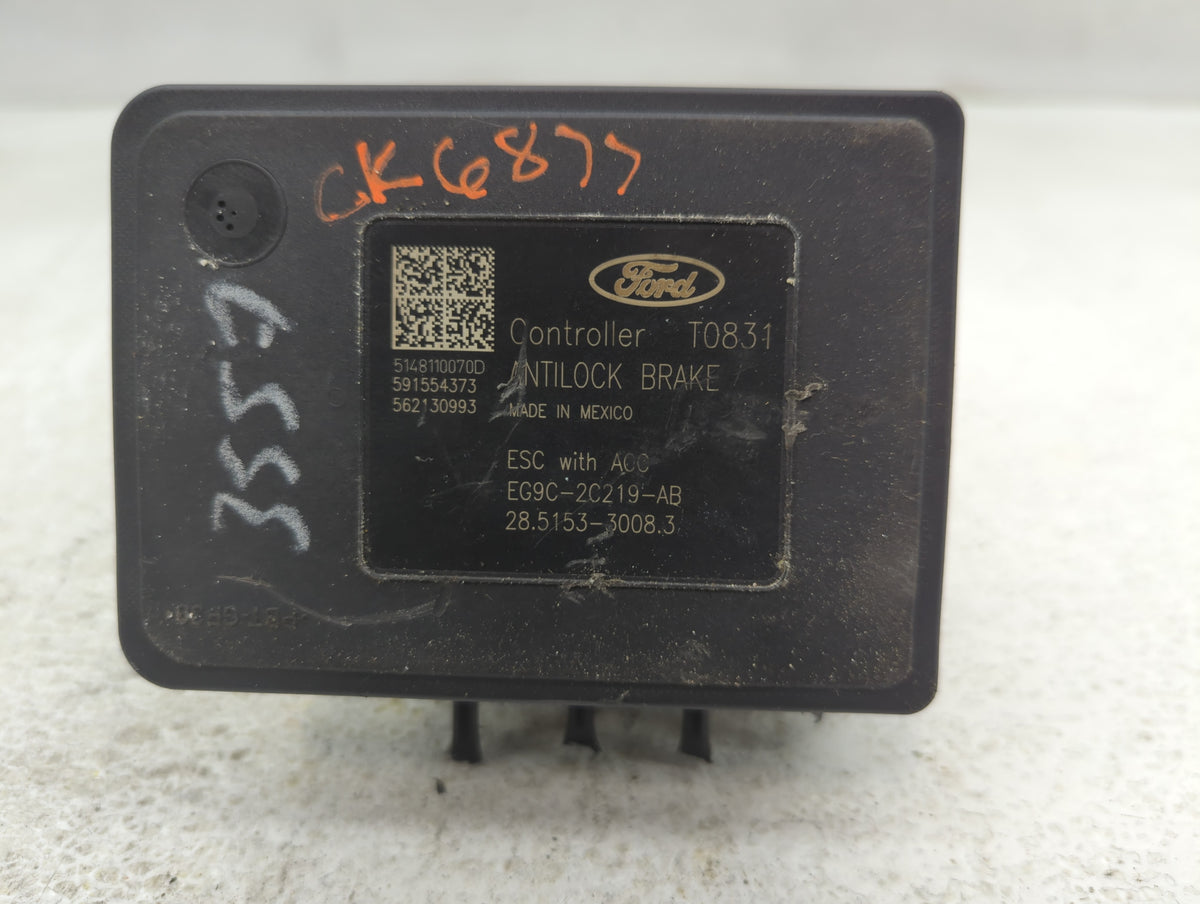 2014-2016 Ford Fusion Anti-Lock Brake ABS Pump Module Actuator OEM P/N:EG9C-2C405-AD Fits Fits 2014 2015 2016 OEM Used Auto 