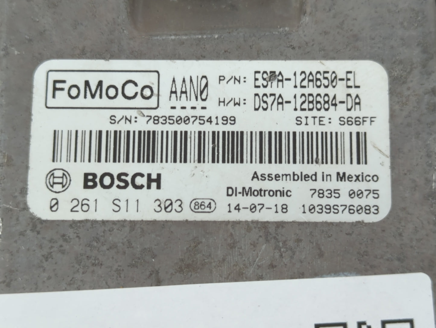 2014-2016 Ford Fusion PCM Engine Control Computer ECU ECM PCU OEM P/N:ESTA-12A650-EL Fits Fits 2014 2015 2016 OEM Used Auto 