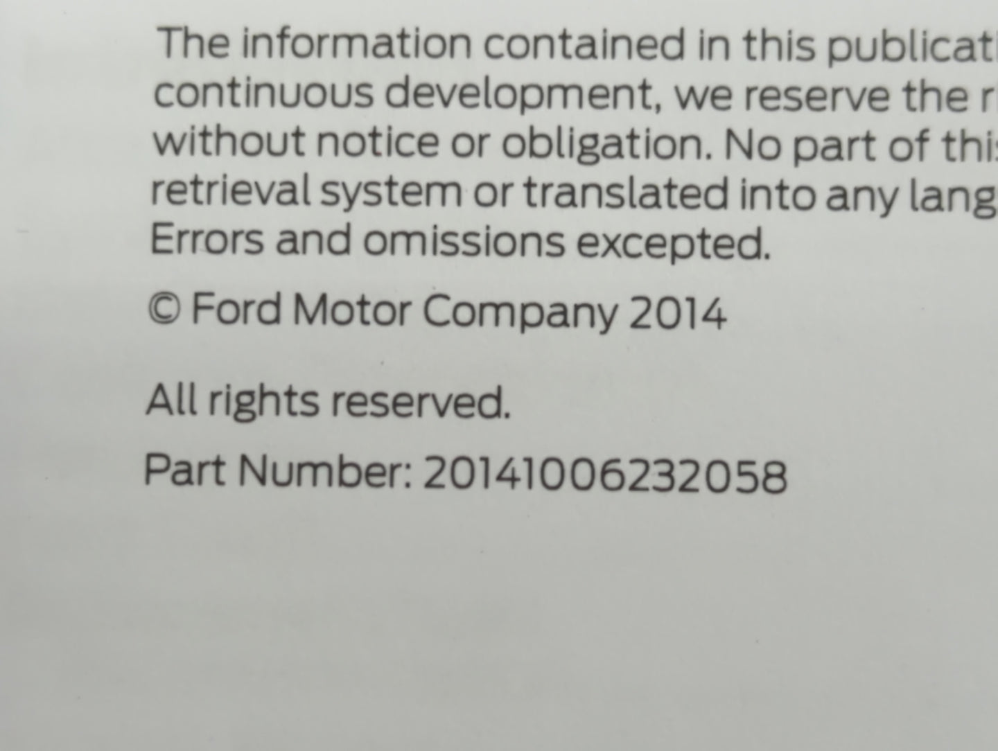 2015 Ford Fusion Owners Manual Book Guide OEM Used Auto Parts - Oemusedautoparts1.com