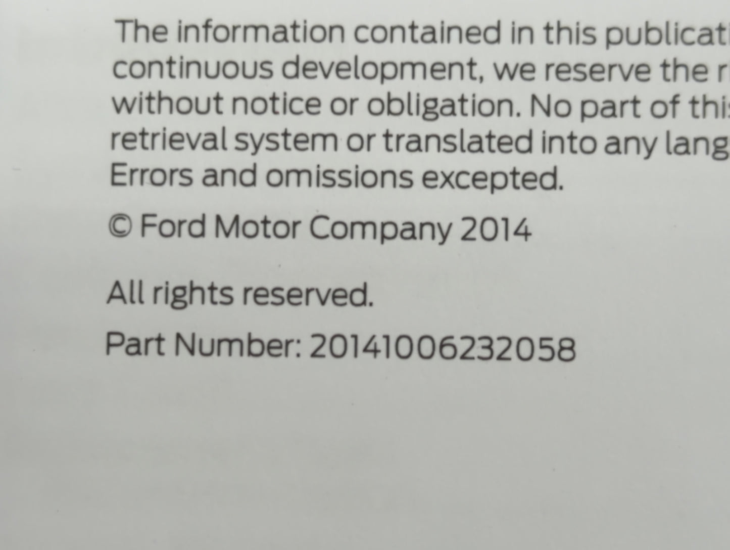 2015 Ford Fusion Owners Manual Book Guide OEM Used Auto Parts - Oemusedautoparts1.com