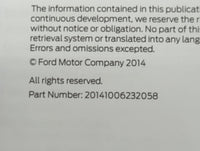 2015 Ford Fusion Owners Manual Book Guide OEM Used Auto Parts - Oemusedautoparts1.com