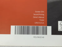 2015 Ford Fusion Owners Manual Book Guide P/N:FE5J 19A321 AB OEM Used Auto Parts - Oemusedautoparts1.com