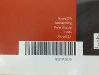 2015 Ford Fusion Owners Manual Book Guide P/N:FE5J19A321 AB OEM Used Auto Parts - Oemusedautoparts1.com