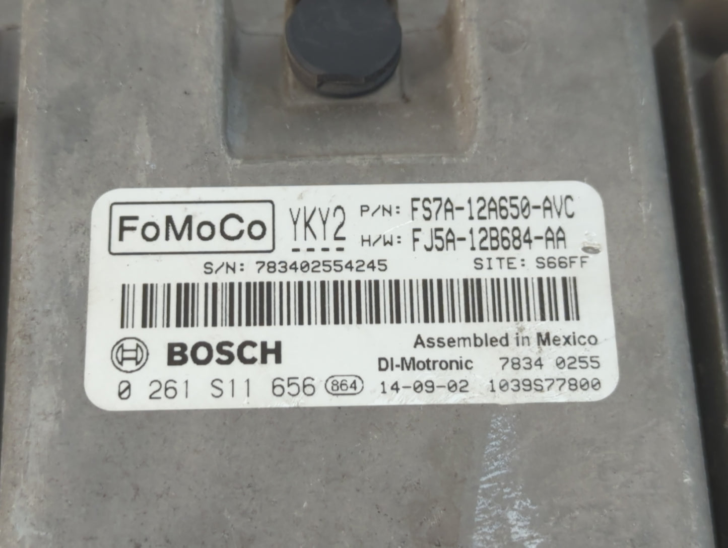 2015 Ford Fusion PCM Engine Control Computer ECU ECM PCU OEM P/N:FJ5A-12B684-AA FS7A-12A650-AVC Fits OEM Used Auto Parts - O