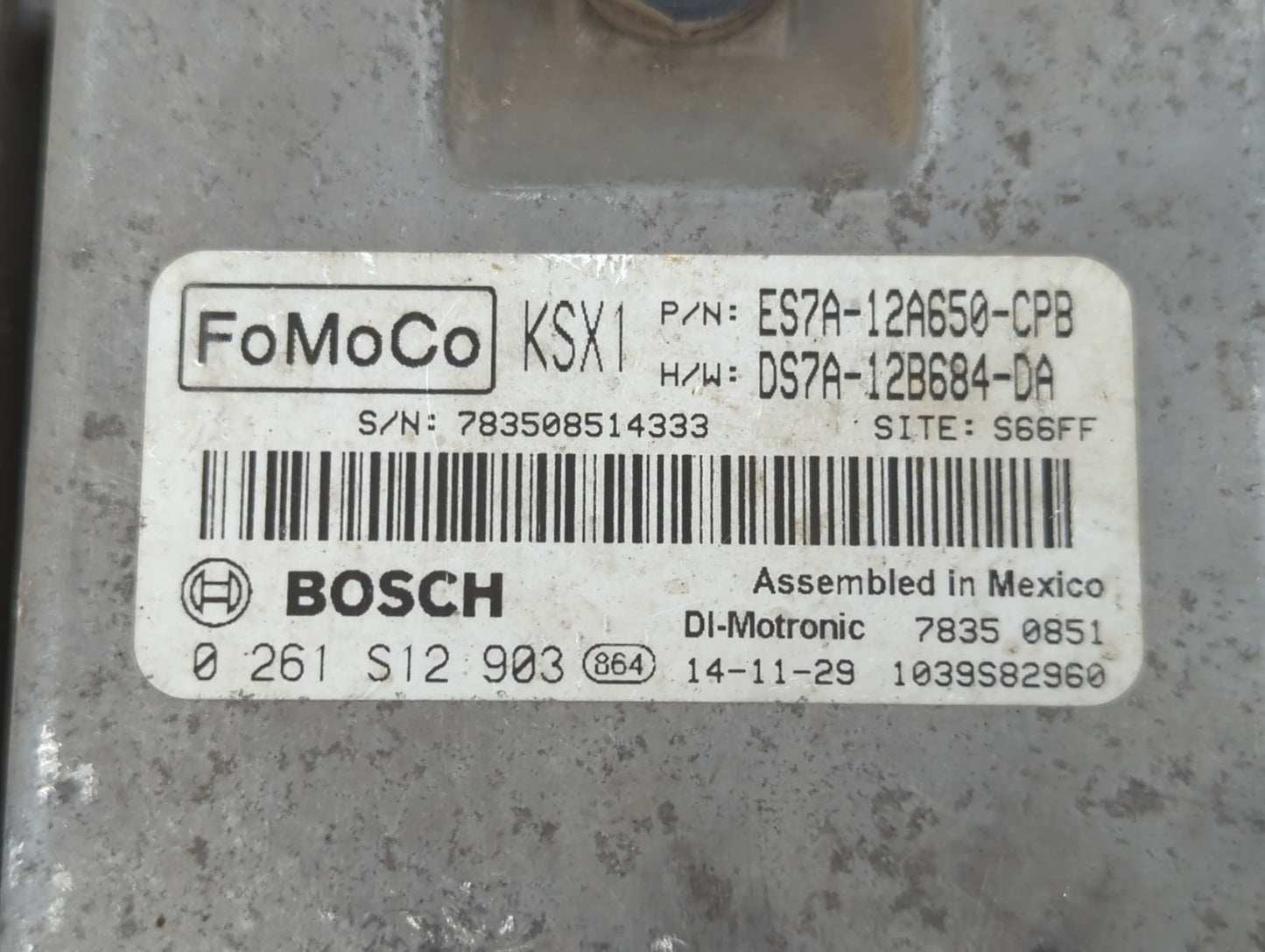 2014-2016 Ford Fusion PCM Engine Control Computer ECU ECM PCU OEM P/N:0 261 S12 903 DS7A-12B684-DA Fits Fits 2014 2015 2016 