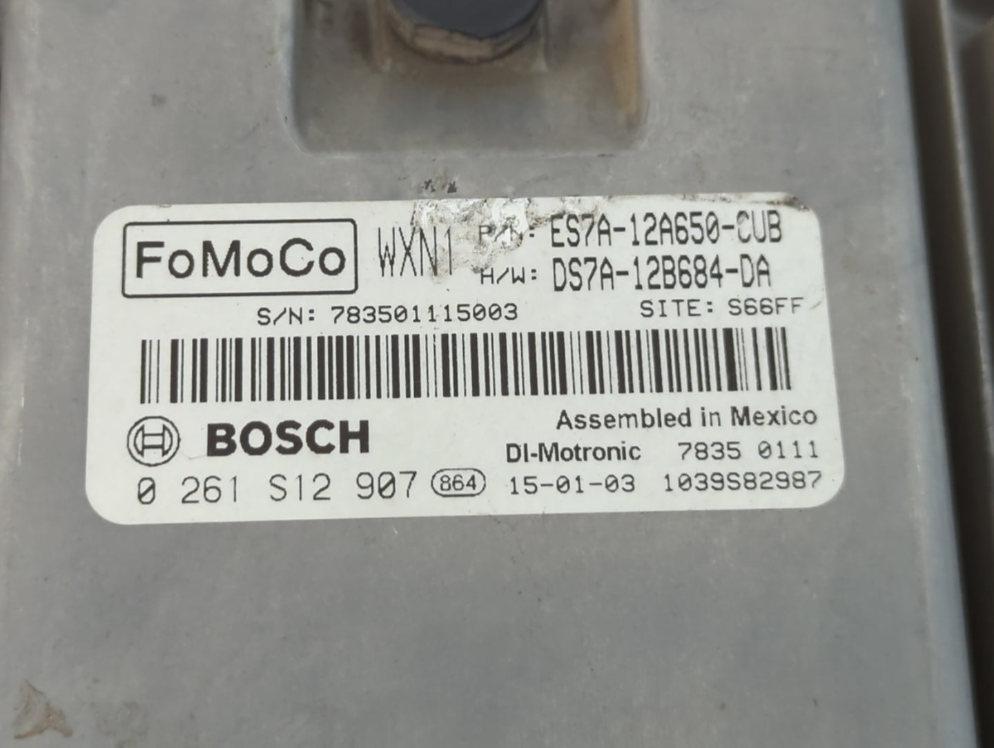2014-2016 Ford Fusion PCM Engine Control Computer ECU ECM PCU OEM P/N:ES7A-12A650-CUB Fits Fits 2014 2015 2016 OEM Used Auto