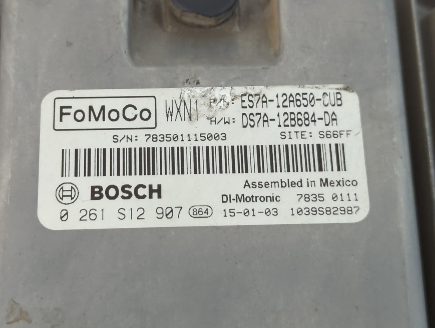 2014-2016 Ford Fusion PCM Engine Control Computer ECU ECM PCU OEM P/N:ES7A-12A650-CUB Fits Fits 2014 2015 2016 OEM Used Auto