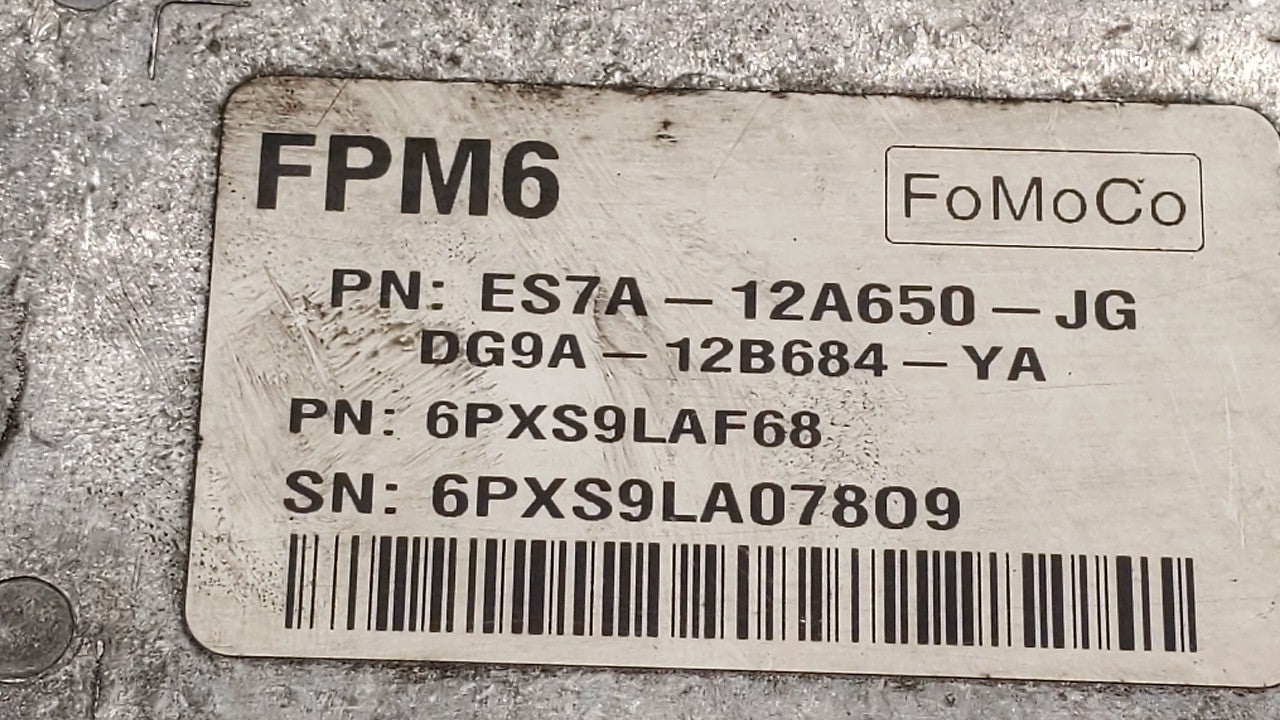 2015 Ford Fusion PCM Engine Control Computer ECU ECM PCU OEM P/N:ES7A-12A650-GG GS7A-12A650-XB, ES7A-12A650-GF Fits Fits 201