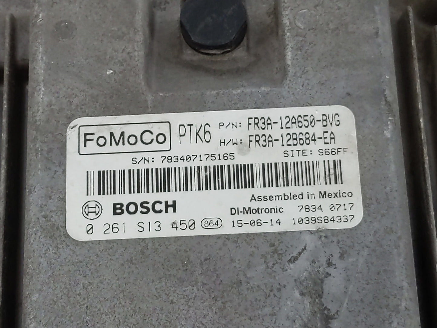 2015 Ford Mustang PCM Engine Control Computer ECU ECM PCU OEM P/N:FR3A-12A650-BVG Fits OEM Used Auto Parts - Oemusedautopart
