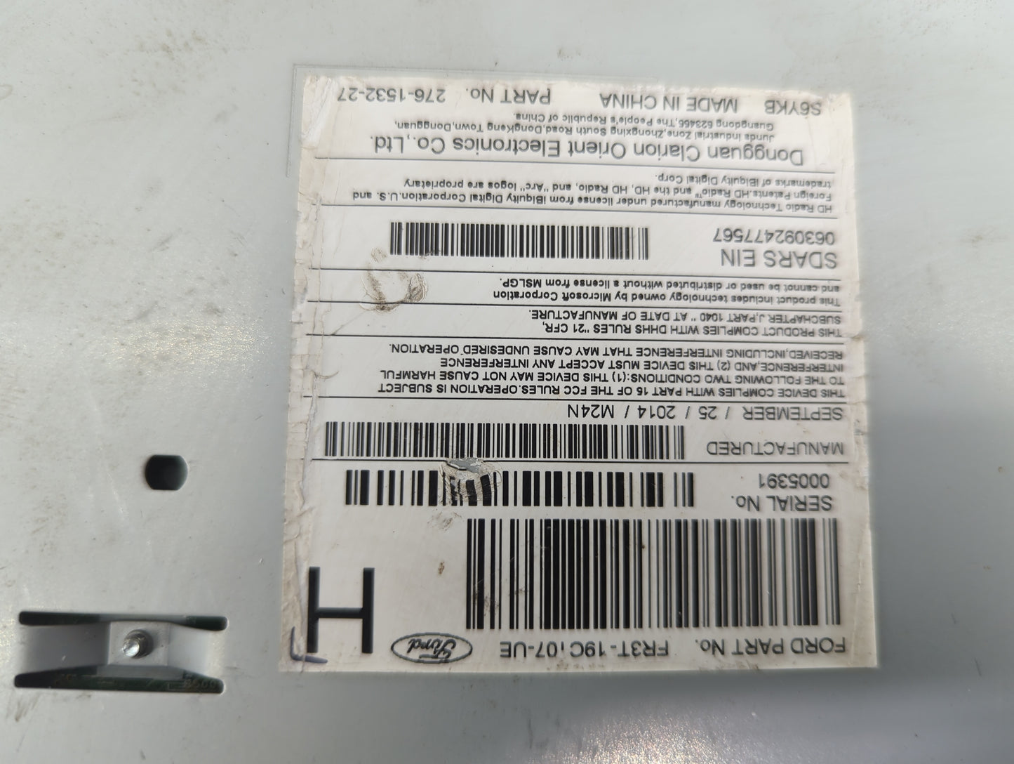 2015 Ford Mustang Radio AM FM Cd Player Receiver Replacement P/N:FR3T-19C107-UE PU-3605S-B, 276-1532-27 Fits OEM Used Auto P
