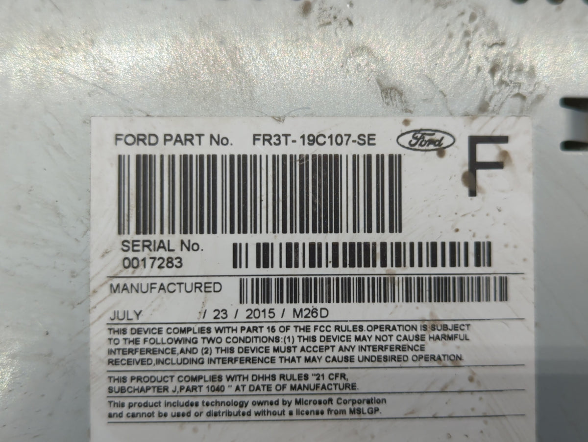 2015-2016 Ford Mustang Am Fm Cd Player Radio Receiver 347521 - Oemusedautoparts1.com