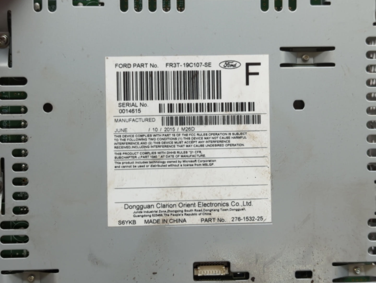 2015-2016 Ford Mustang Am Fm Cd Player Radio Receiver - Oemusedautoparts1.com