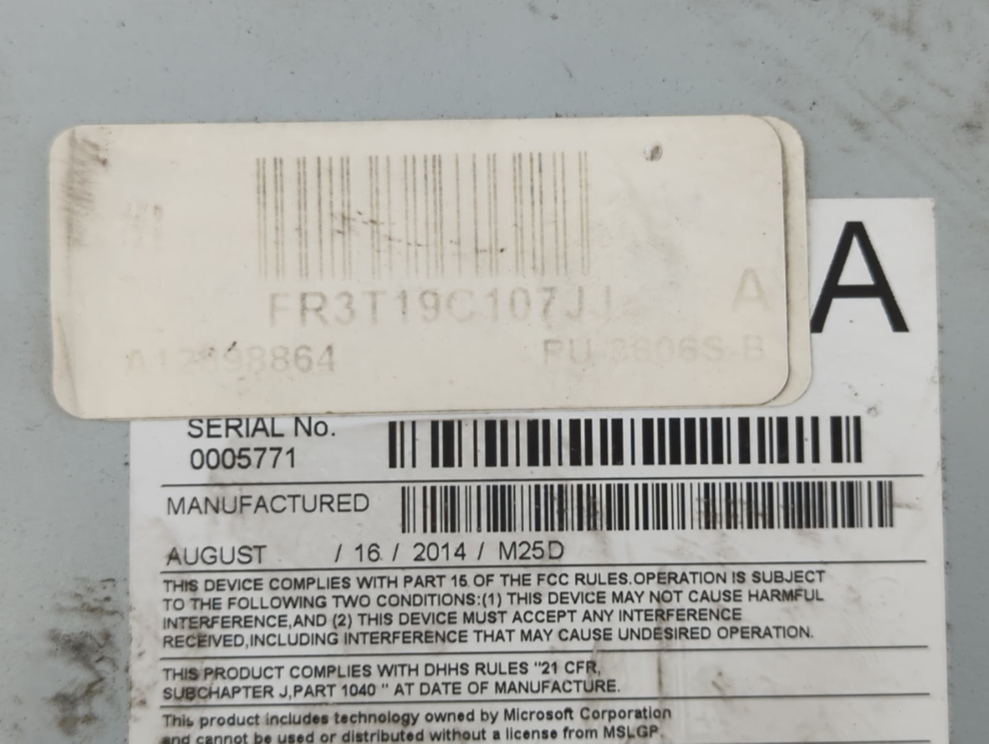 2015 Ford Mustang Radio AM FM Cd Player Receiver Replacement P/N:FR3T-19C107-JJ Fits OEM Used Auto Parts - Oemusedautoparts1