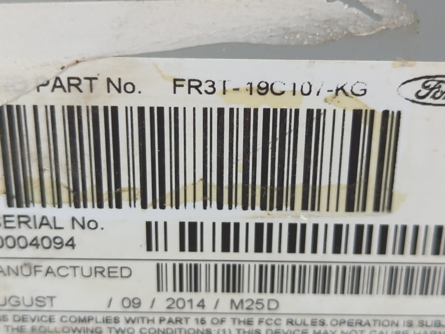 2015-2016 Ford Mustang Am Fm Cd Player Radio Receiver - Oemusedautoparts1.com