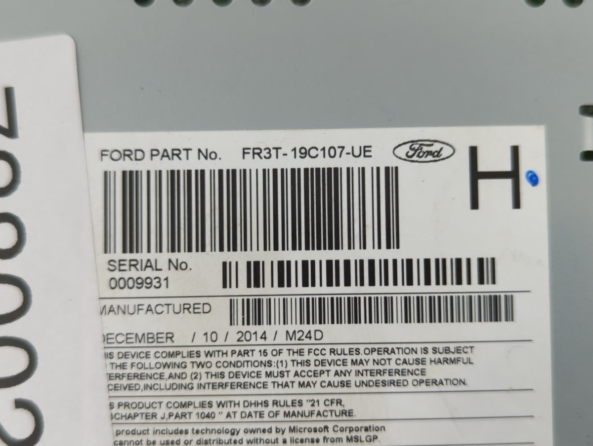 2015-2015 Ford Mustang Am Fm Cd Player Radio Receiver 738002 - Oemusedautoparts1.com