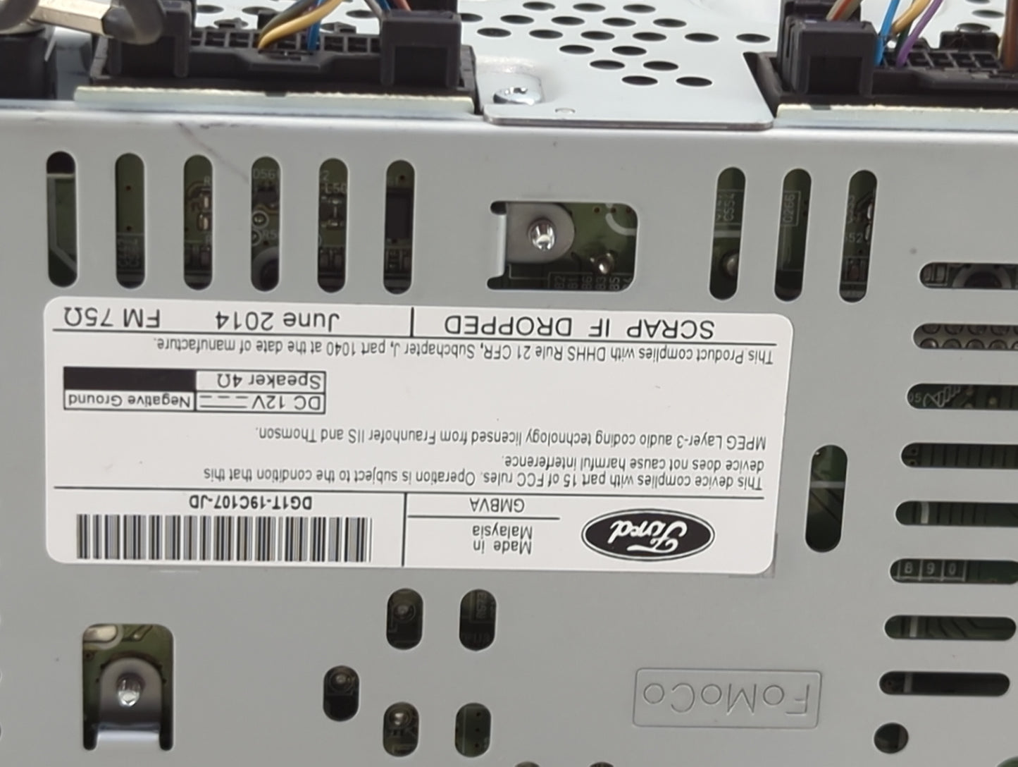 2013-2016 Ford Taurus Radio AM FM Cd Player Receiver Replacement P/N:DG1T-19C107-JD Fits Fits 2013 2014 2015 2016 OEM Used A
