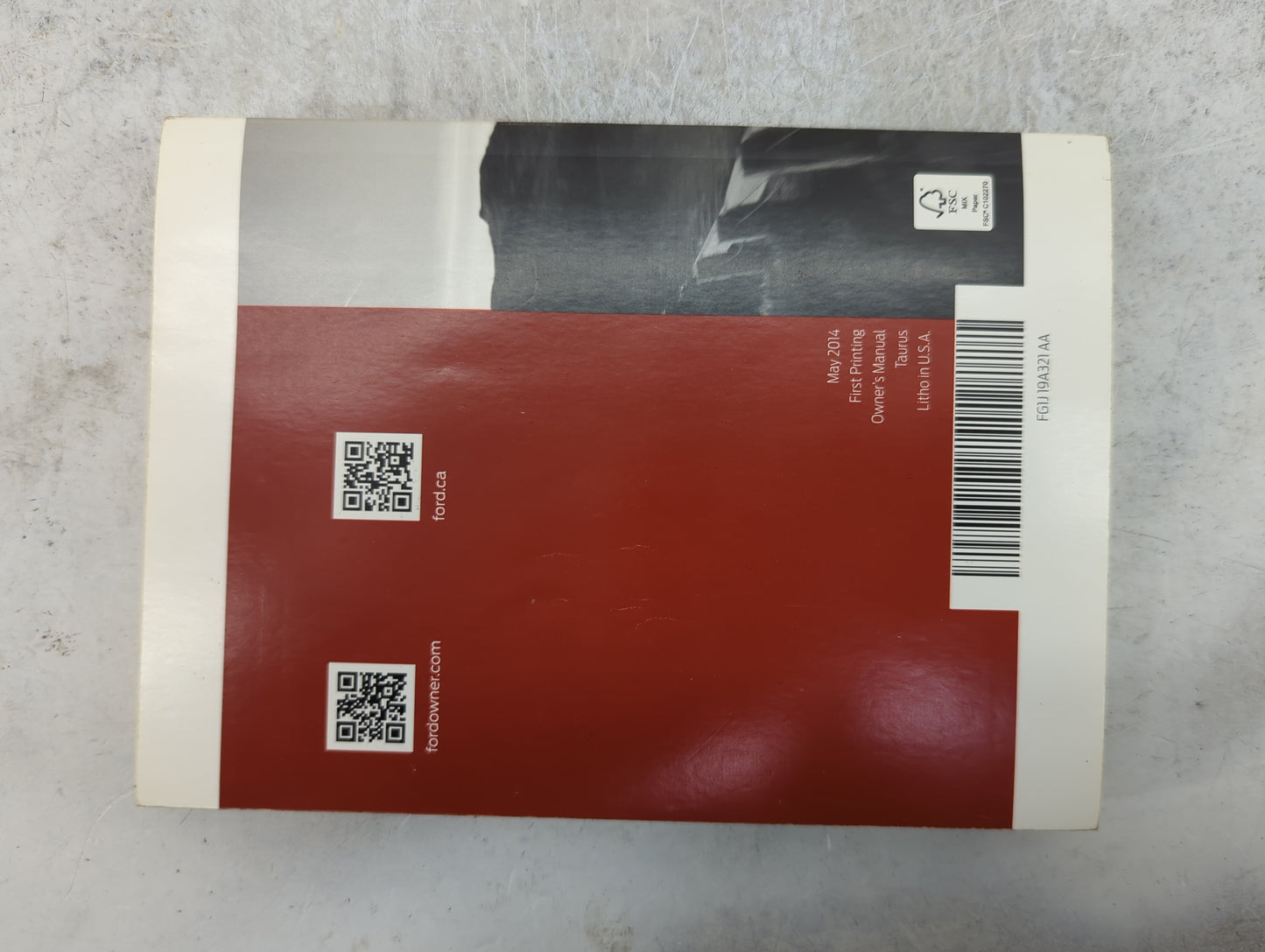 2015 Ford Taurus Owners Manual Book Guide P/N:FG1J19A321AA OEM Used Auto Parts - Oemusedautoparts1.com