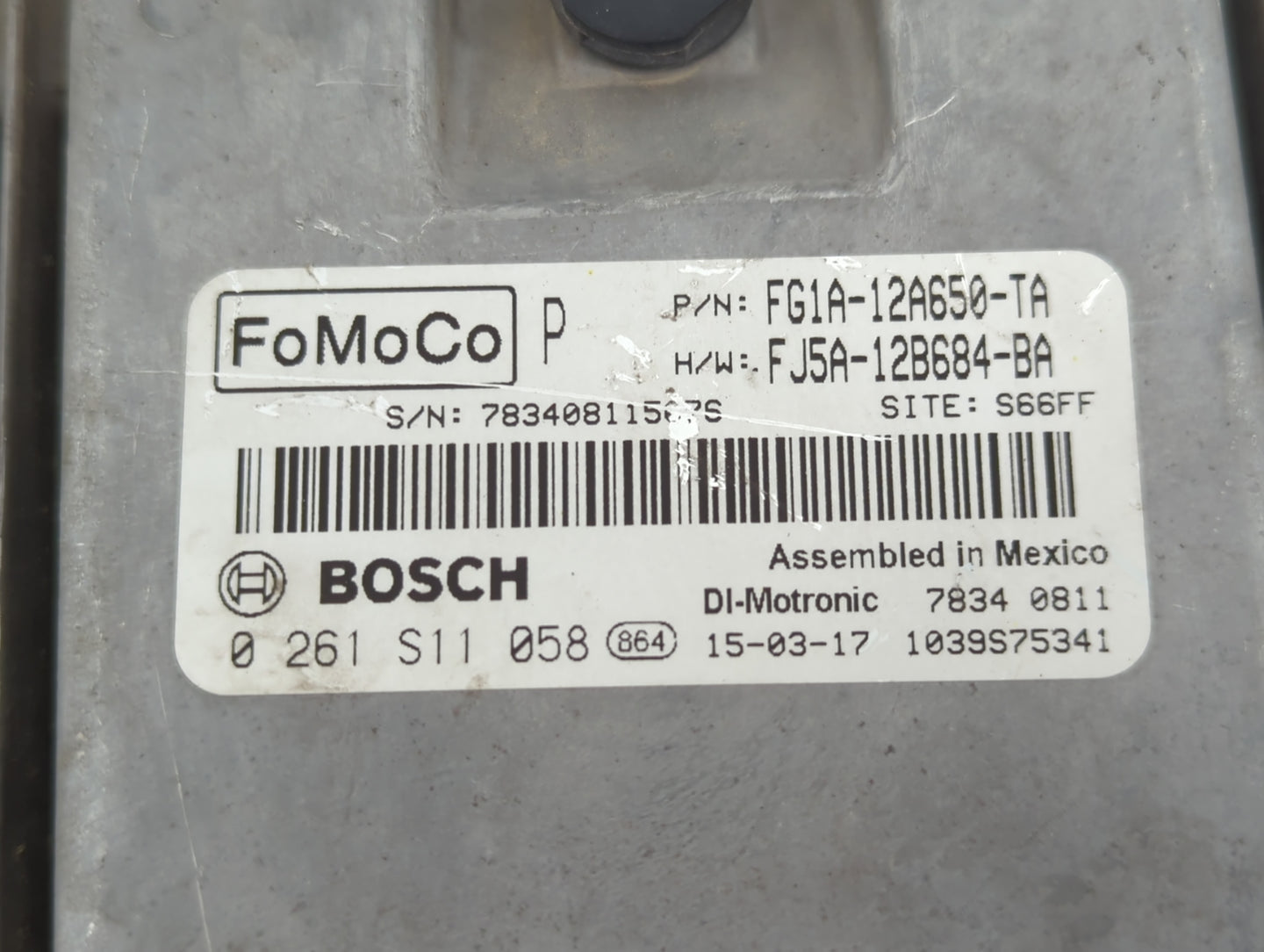 2013-2015 Ford Taurus PCM Engine Control Computer ECU ECM PCU OEM P/N:FG1A-12A650-TA Fits Fits 2013 2014 2015 2016 OEM Used 