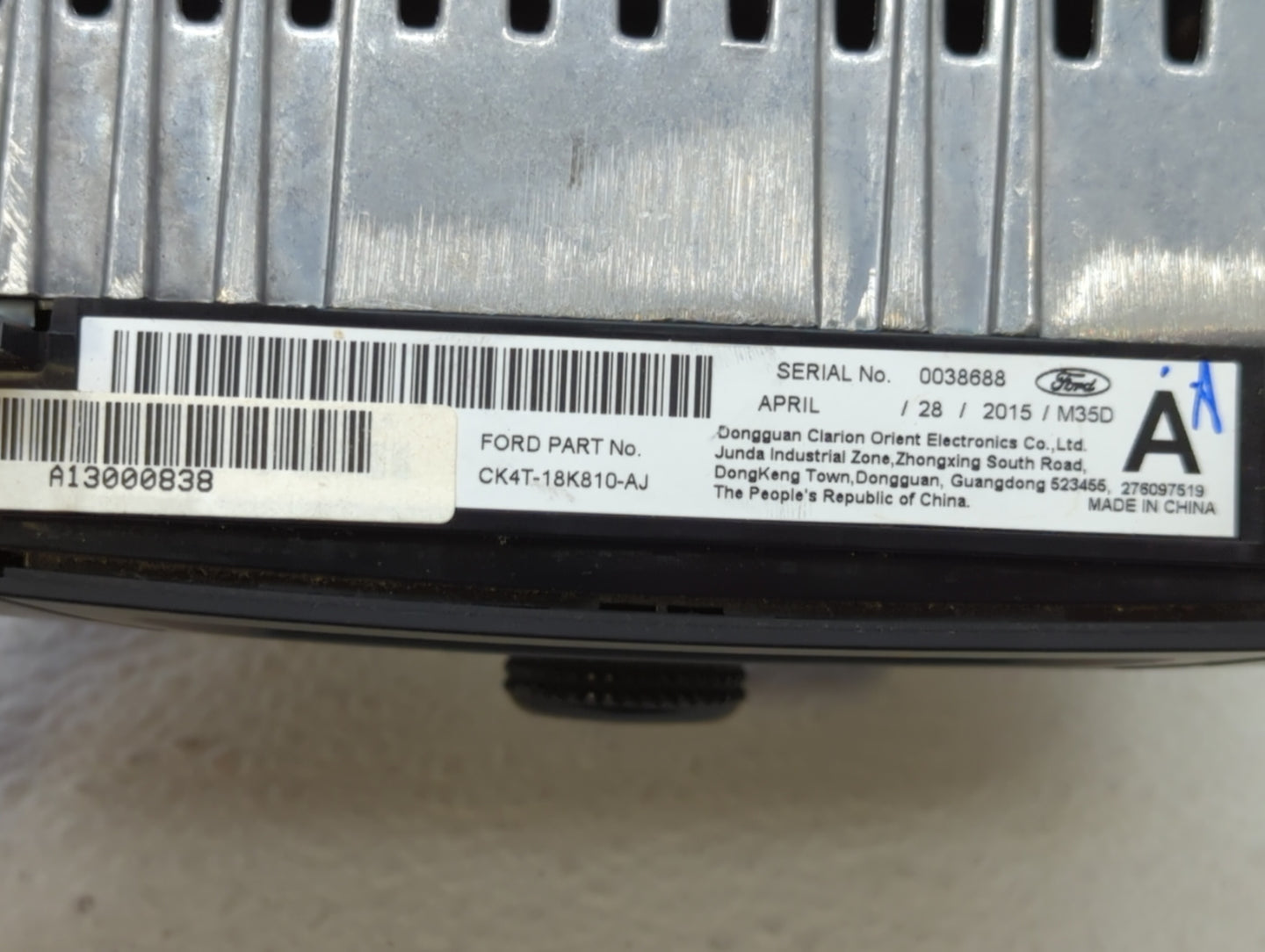 2015 Ford Transit-250 Radio AM FM Cd Player Receiver Replacement P/N:CK4T-18K810-AJ Fits OEM Used Auto Parts - Oemusedautopa