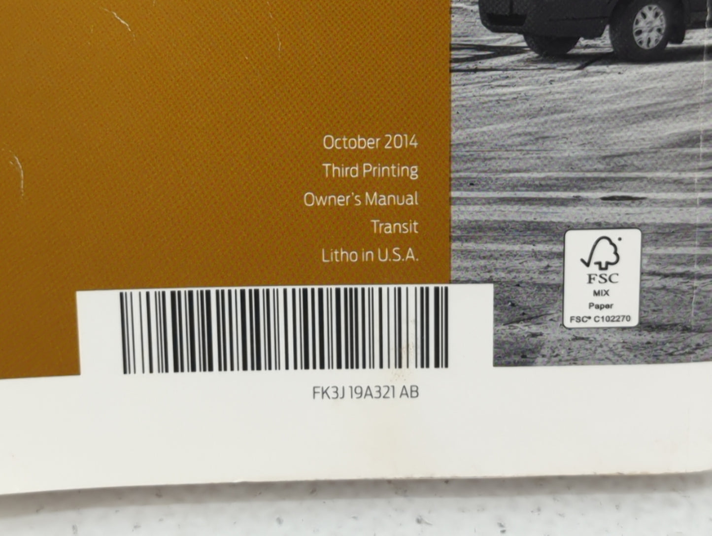 2015 Ford Transit Owners Manual Book Guide P/N:FK3J 19A321 AB OEM Used Auto Parts - Oemusedautoparts1.com