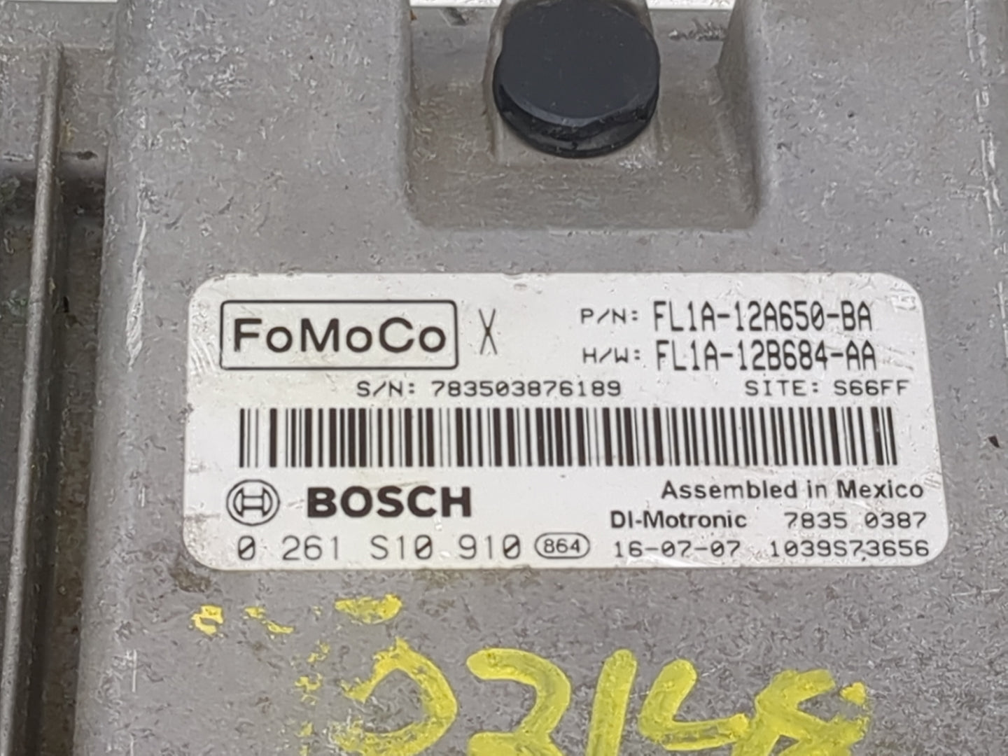 2015 Ford Transit 250 PCM Engine Control Computer ECU ECM PCU OEM P/N:FL1A-12B684-AA FL1A-12A650-BA Fits OEM Used Auto Parts